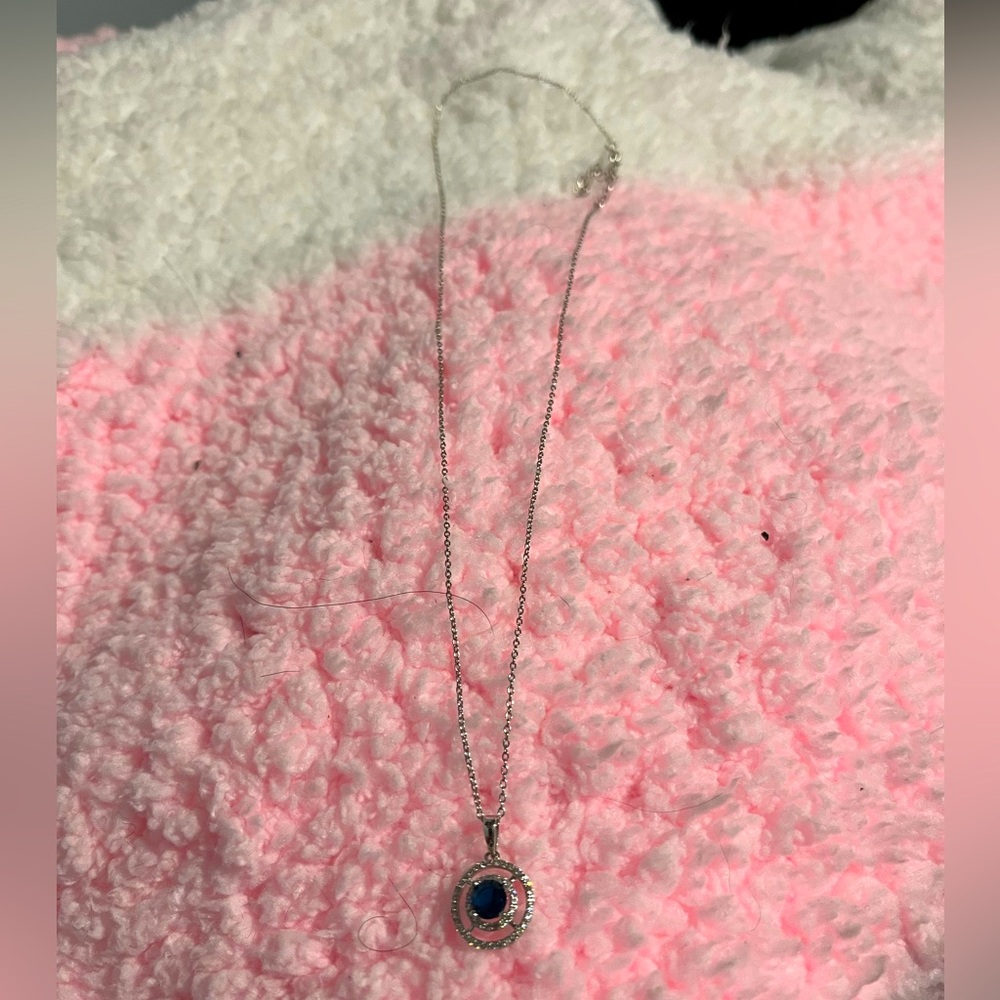 Navy Blue Gem Necklace